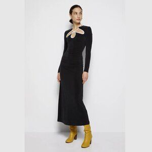 Jonathan Simkhai Lizbeth Slinky Jersey Maxi Black Dress Classic Neutral